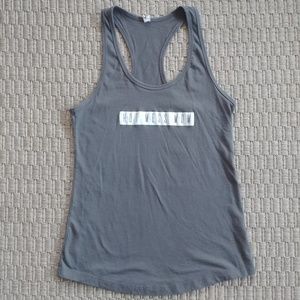 Cute "Hot Mess Mom" Gray Racerback Tank Top Sz L